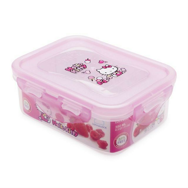 Hộp nhựa nhỏ đựng thực phẩm cho bé Lock&amp;Lock Hello Kitty 460ml LKT818