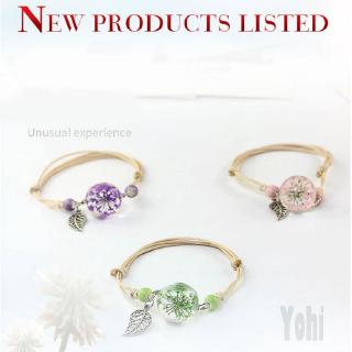 Vòng tay quả cầu thủy tinh chứa hoa khô có thể chỉnh điều được 449