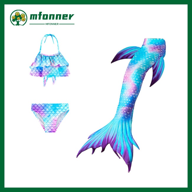 Set 3 Món Đồ Bơi Đuôi Cá Nhiều Màu Sắc Cho Bé Gái