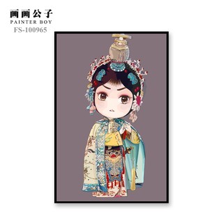 Tranh kinh kịch trung quốc sơn dầu số hóa tự tô diy size 40x60