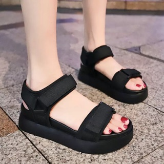 [SẴN ĐEN 37] Sandal cao su đế cao 5cm (ảnh thật ở cuối)