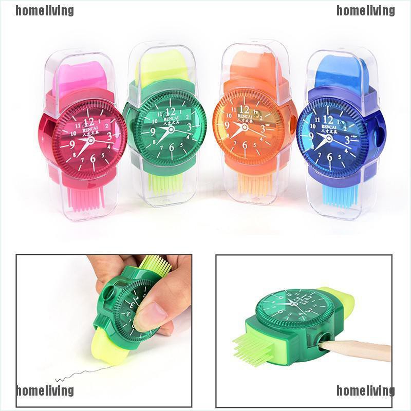 Đồ Chuốt Bút Chì Hình Đồng Hồ Kèm Cọ Tiện Dụng Cho Trường Học / Văn Phòng