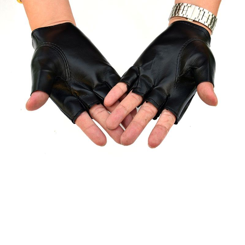 Găng tay giả da hở ngón trang trí lỗ nhảy đường phố cho nam