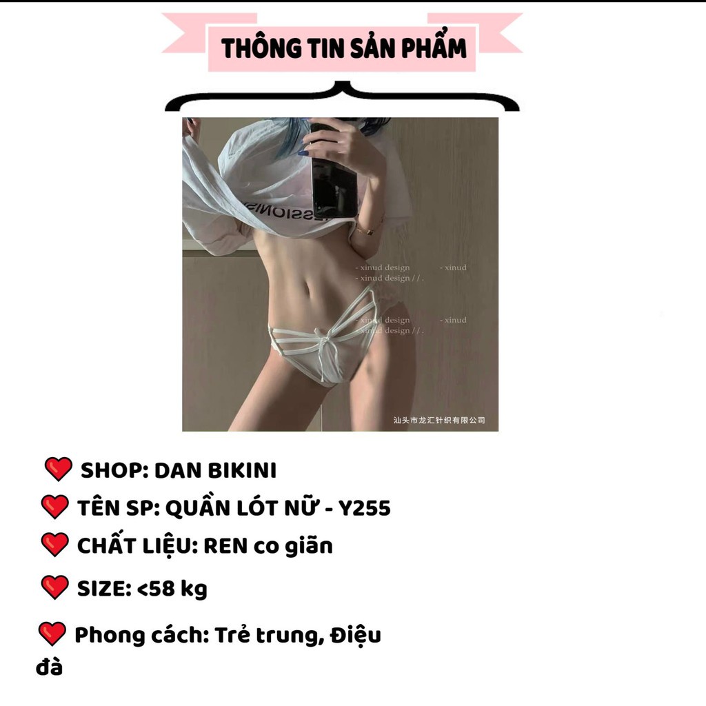 Quần Lót Nữ ❤️FREESHIP❤️ Quần Lót Ren Cao Cấp phối nơ điệu đà mã Y255