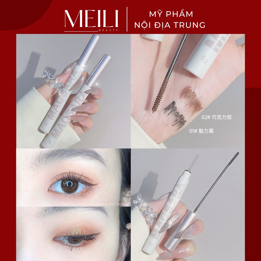 Mascara Maxfine Làm Dài Và Cong Mi Tự Nhiên Chống Nhòe Chống Nước Cho Người Mới Trang Điểm - Meili Beauty