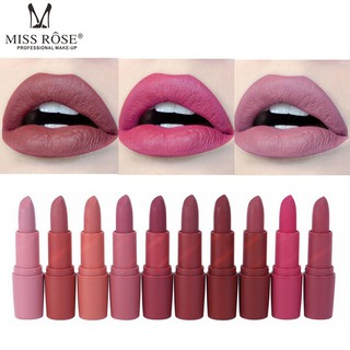 [Hàng mới về] Thỏi son môi lì MISS ROSE giữ ẩm 10 màu đẹp tự chọn
