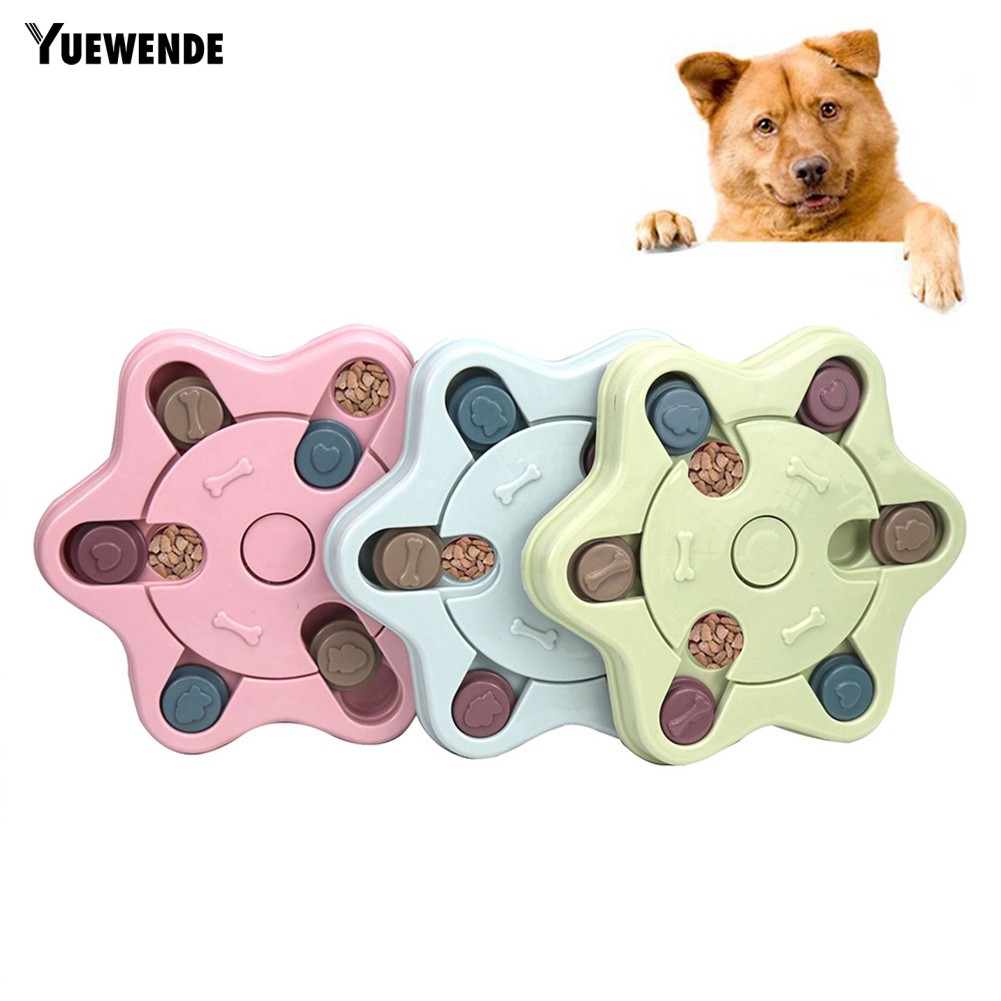 YUE ✻ Pet Dog Puppy Hexagon Paw Round Feeder Feeding Training Interactive Puzzle Toy