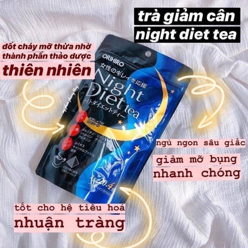 Trà Giảm Cân Night Diet Tea Orihiro (20 gói/túi) - Nổi tiếng tại Nhật Bản