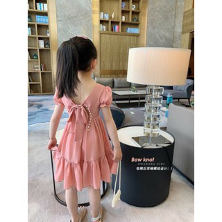 xả kho - Váy cổ V tầng đuôi cá cho bé gái