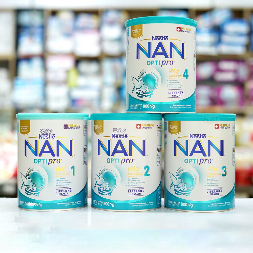 Sữa Bột Lon Nan Nga Số 1 ,2 ,3 ,4 Hộp 400gr ,800gr Mẫu Mới Hmo Cho Bé