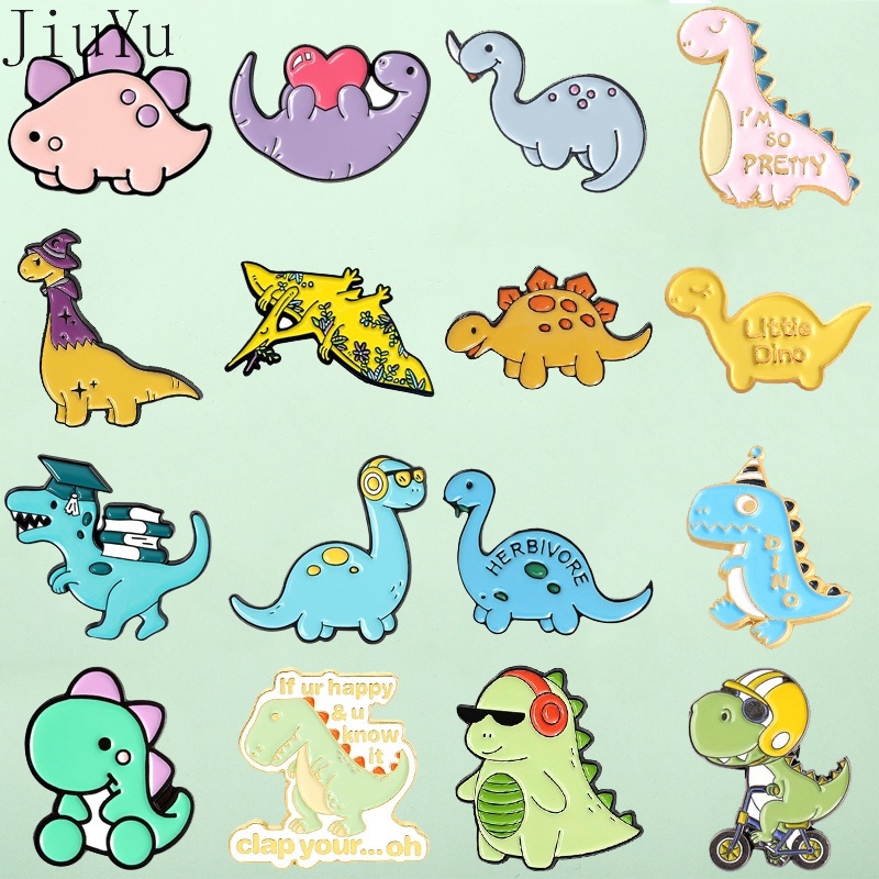 Ghim Cài Áo Hình Khủng Long Phong Cách Retro