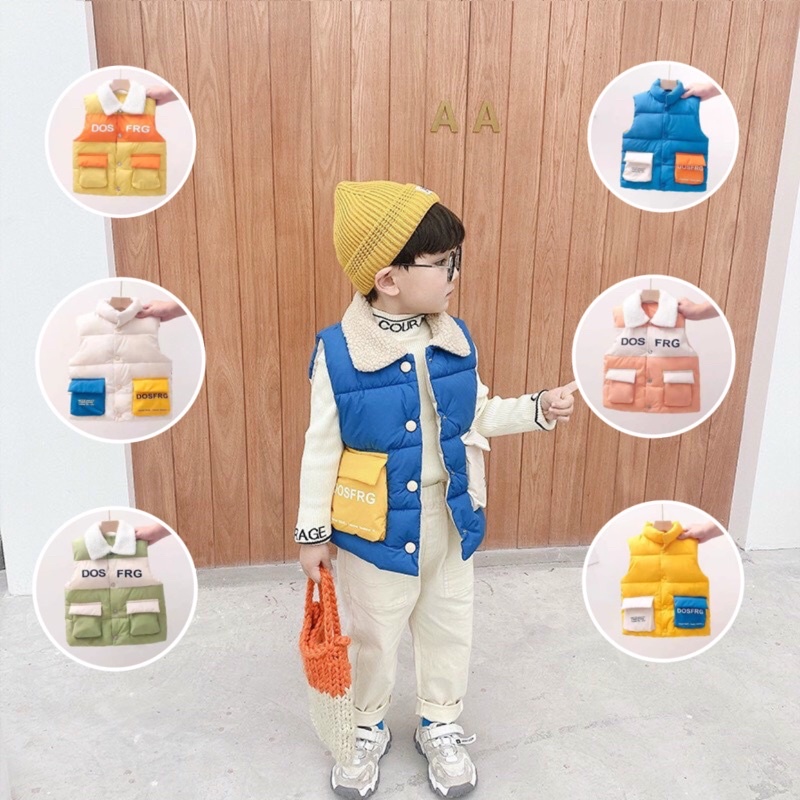 Áo gile áo phao siêu nhẹ túi hộp Quảng châu cho bé từ 13-25kg -20A114