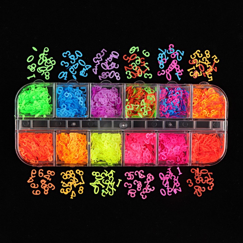 Hộp 12 ngăn phụ kiện trang trí móng tay DIY