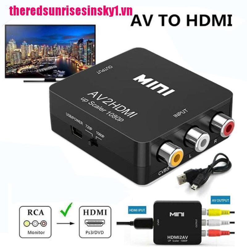 (3C) Giắc Chuyển Đổi Mini Rca Av Sang Hdmi 2 Hdmi 1080p