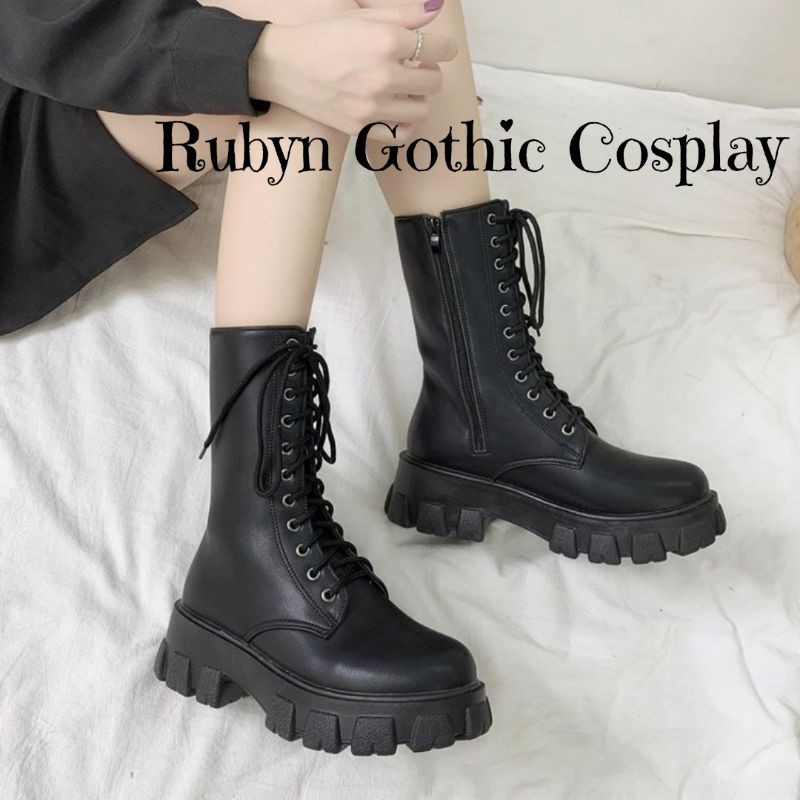 [SẴN TRẮNG, ĐEN]🔥 Giày Boots chiến binh cổ cao Gothic khóa kéo siêu cá tính ( Size 35 - 40 ) | BigBuy360 - bigbuy360.vn