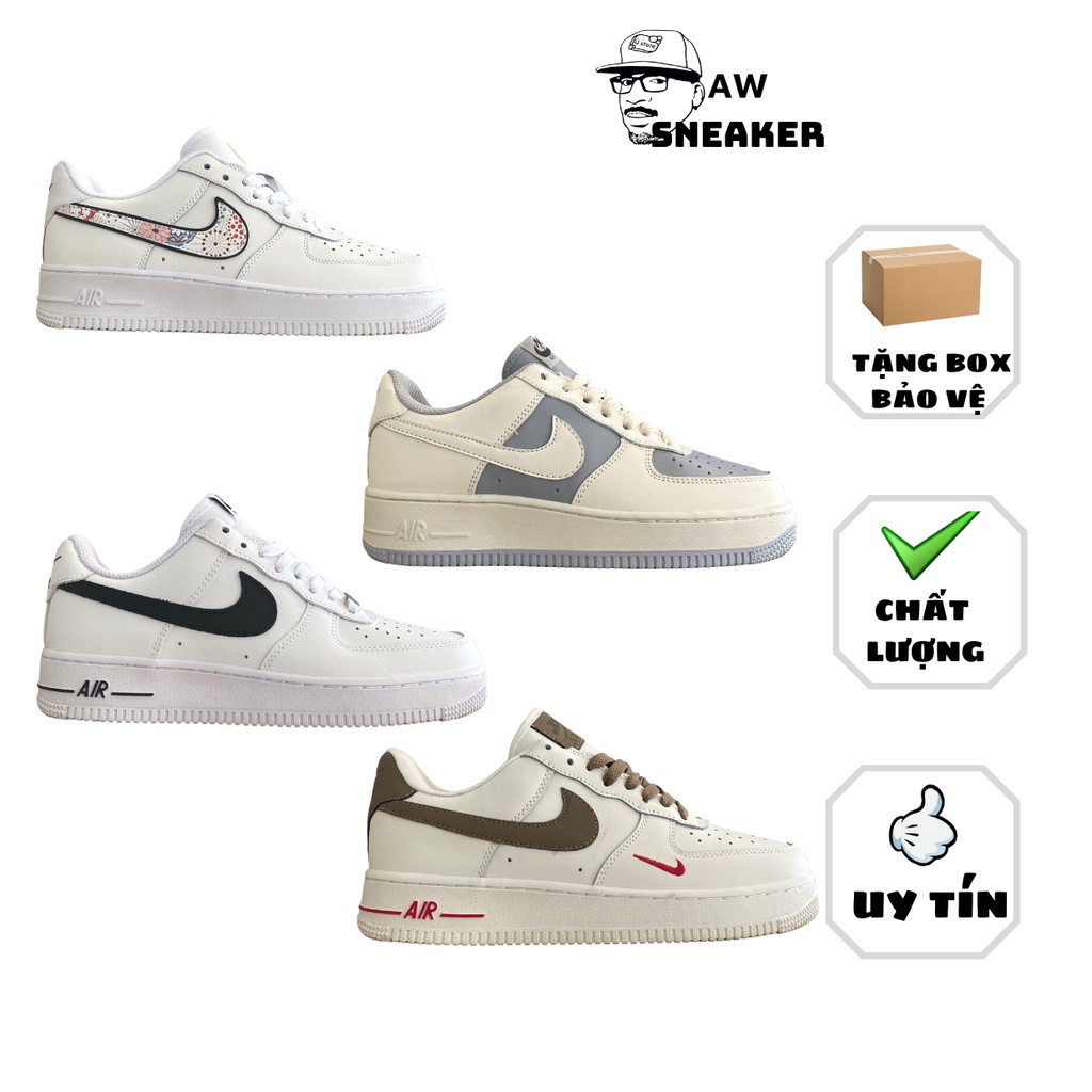 Giày thể thao Air Force 1 AF1 với 4 mẫu kẻ đen-kẻ nâu-hoa thổ cẩm- khoai môn hot 2022 - Giày Sneaker Nam Nữ cao cấp