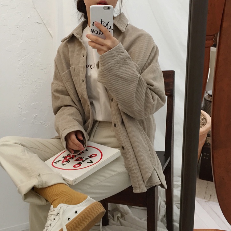 Áo Khoác Tay Dài Dáng Rộng Thiết Kế Mới Thời Trang Dành Cho Mùa Thu