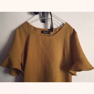 Đầm linen suông tay loe đuôi cá