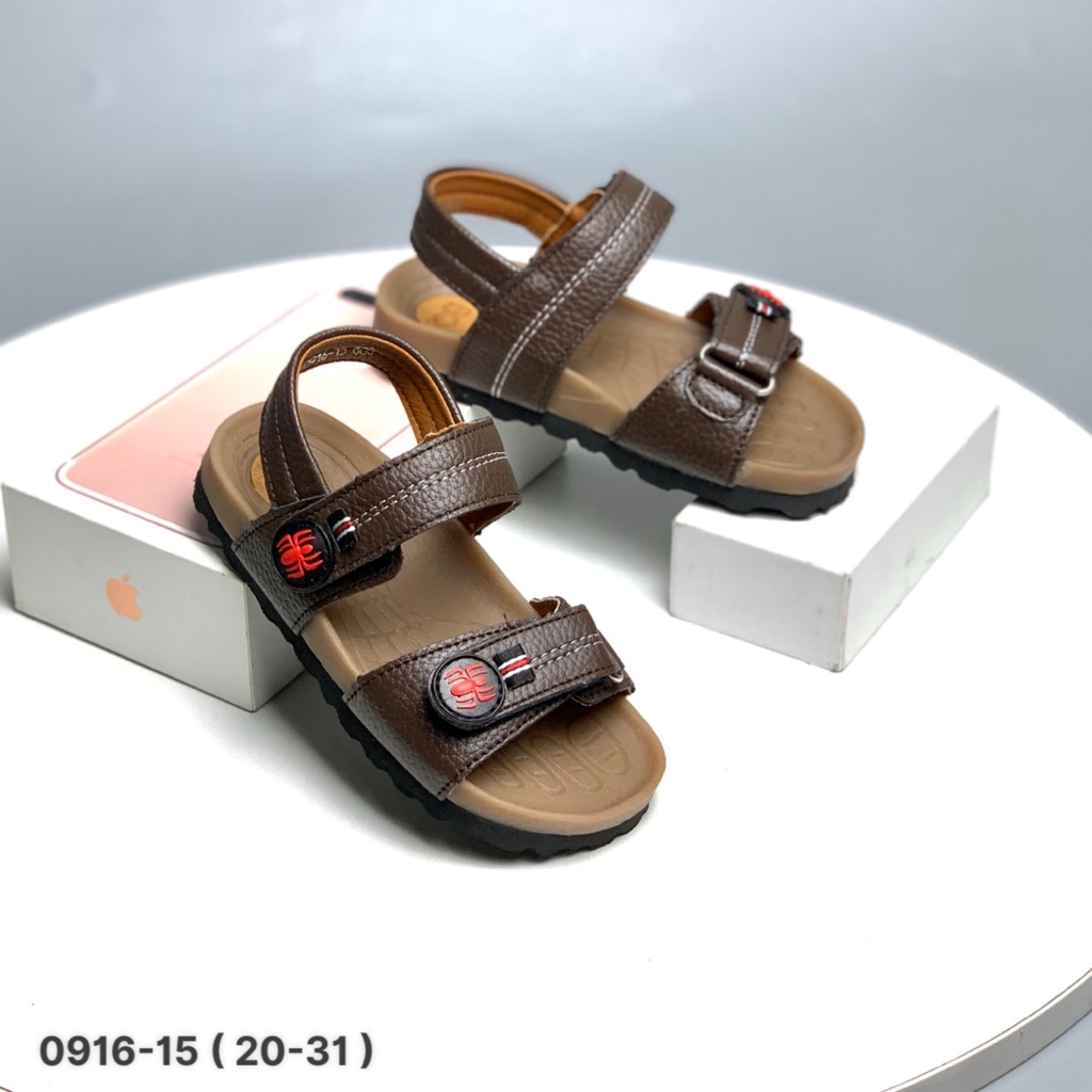 Sandal bé trai BQ 20-31 ❤️FREESHIP❤️ Dép quai hậu học sinh quai dán hình con nhện SD0916-15