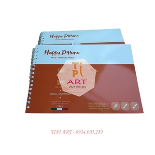Sổ Vẽ Màu Nước HAPPY PITTURA A5/A4/A3 – Sổ lò xo 25 Tờ ( Vân Cold, 250gsm)