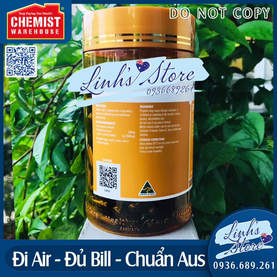 Keo ong tăng đề kháng Healthy Care Propolis 2000 💙 Chemist Warehouse - Úc