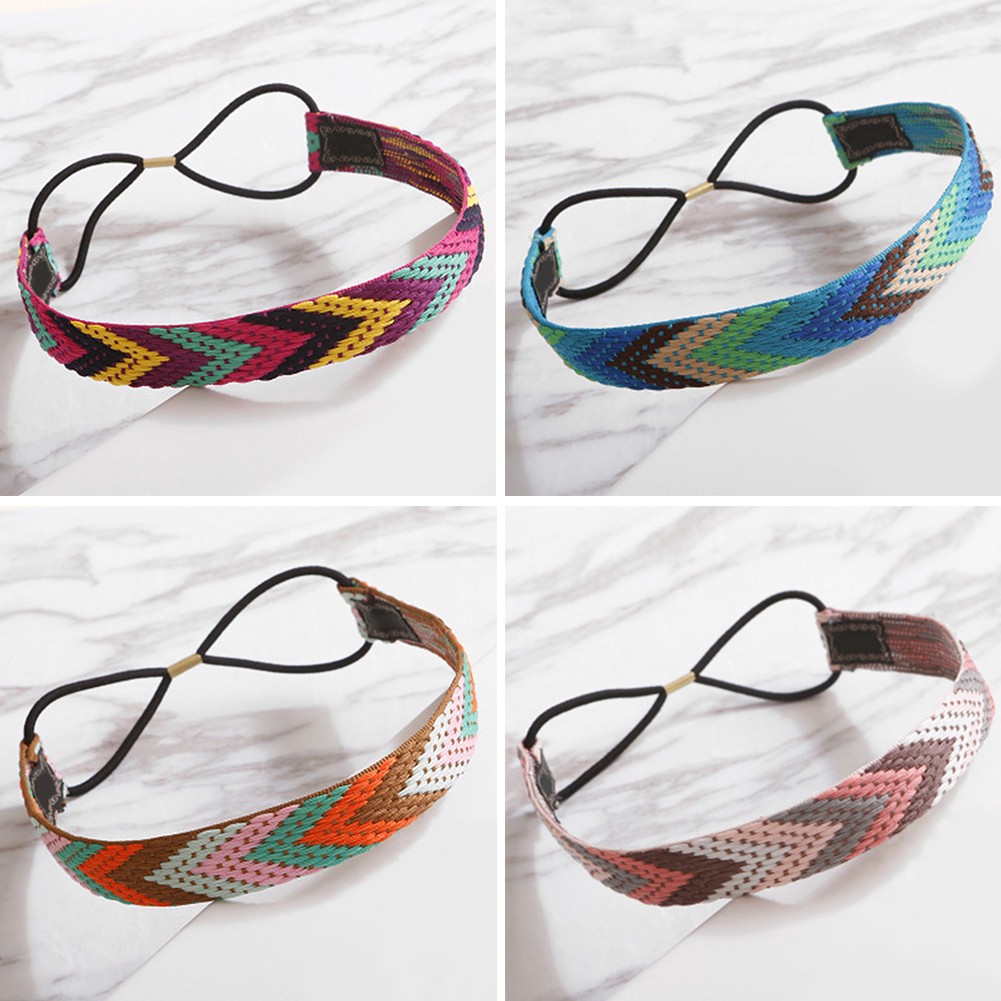 Băng Đô Bện Sợi Co Giãn Phong Cách Boho Dân Tộc N34