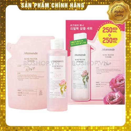 Nước hoa hồng cung cấp độ ẩm Mamonde Rose Water Toner 250ml Chai Lớn Chính Hãng