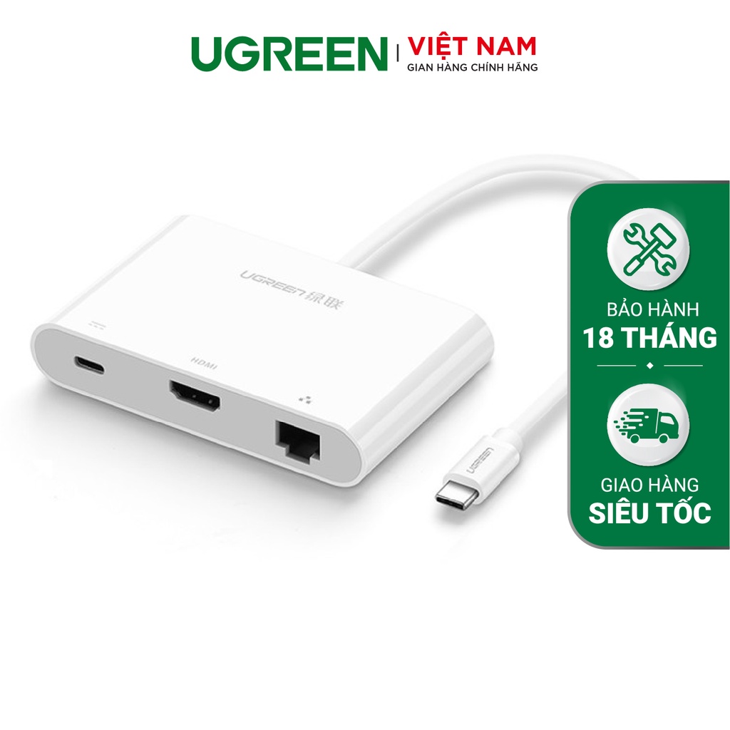 Cáp chuyển đổi USB Type C sang VGA + Hub USB 3.0 và USB2.0 UGREEN US182 30439
