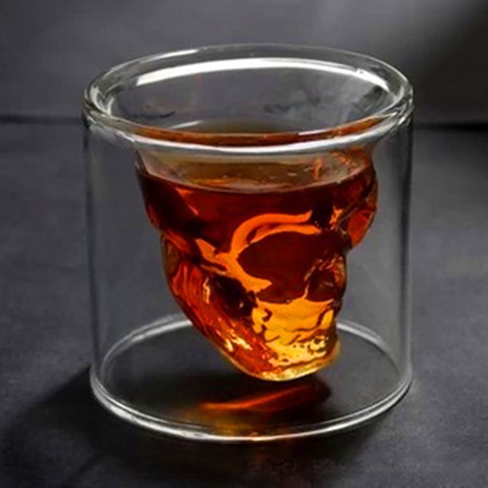 Ly uống rượu hình đầu lâu phong cách Halloween vui nhộn thành ly kép cho tiệc