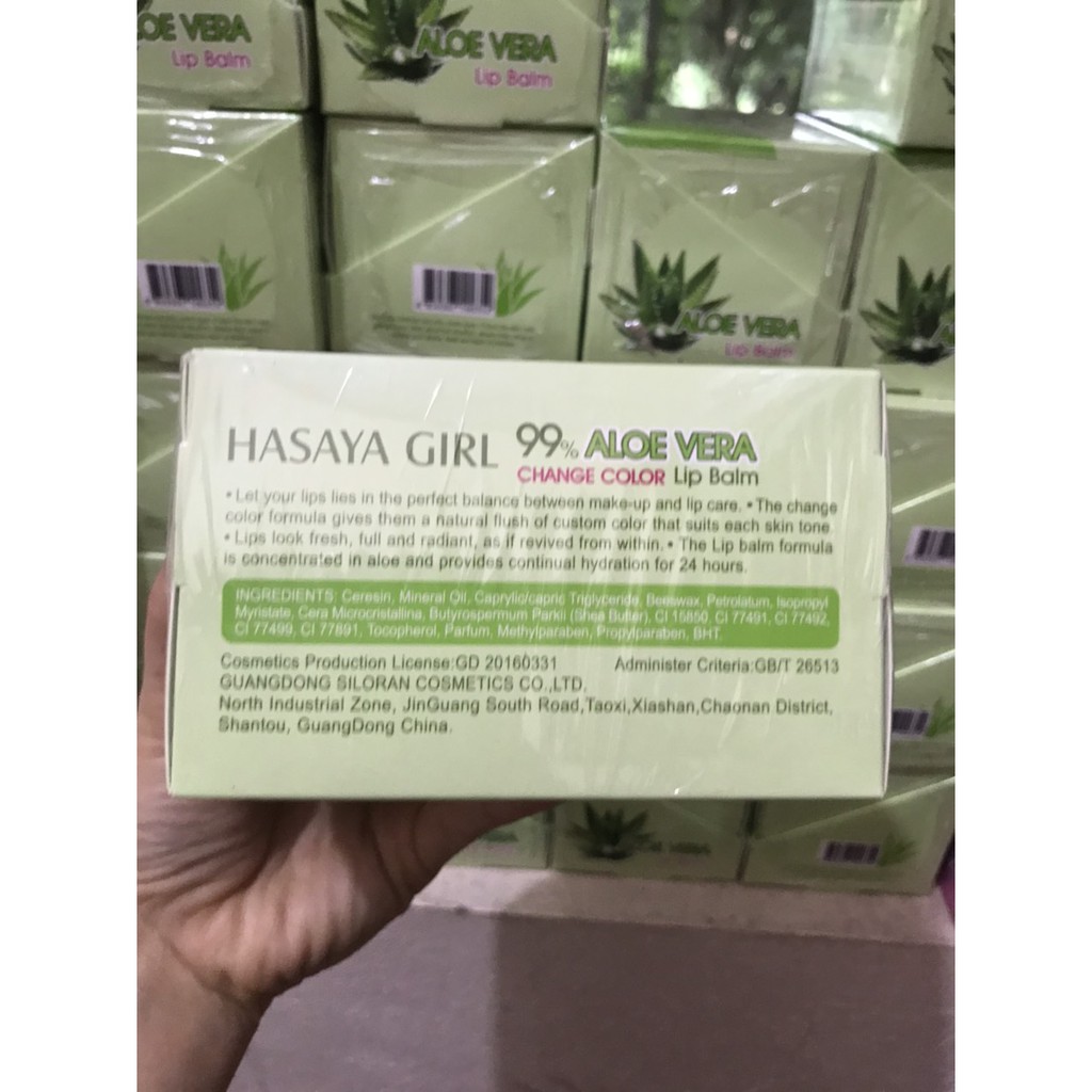 Hộp 24 cây Son dưỡng môi Nha đam Hasaya Girl Aloe Vera 99% Thái Lan