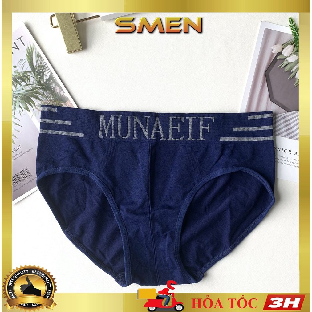 Quần sịp nam tam giác dệt kim, quần lót nam tam giác Munafie cao cấp (Che tên) - SMEN