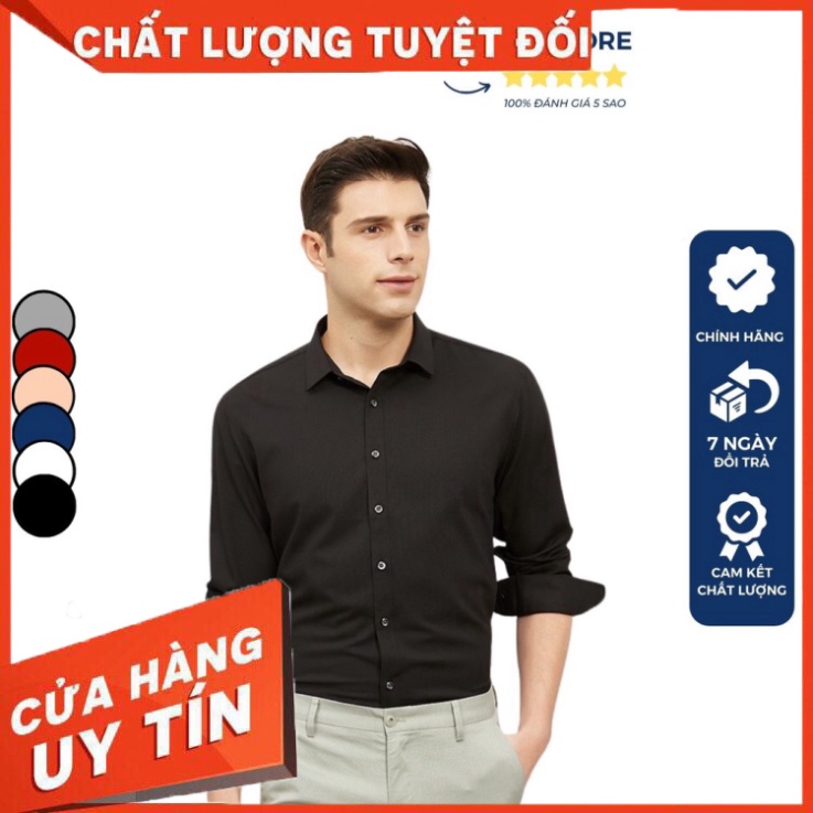 Áo sơ mi nam dài tay công sở form ôm chất liệu vải cao cấp trẻ trung, sang trọng - Hàng nhập khẩu