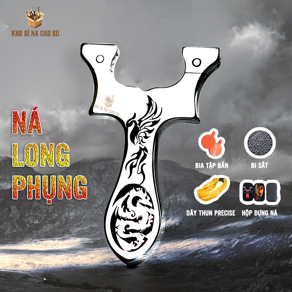 [SIÊU CHẤT] Ná cao su Long Phụng Inox 304 Cao Cấp Chống Gỉ Cầm Đầm Tay Rất Chắc Chắn, Chơi Là Ghiền, Siêu Bền Bỉ