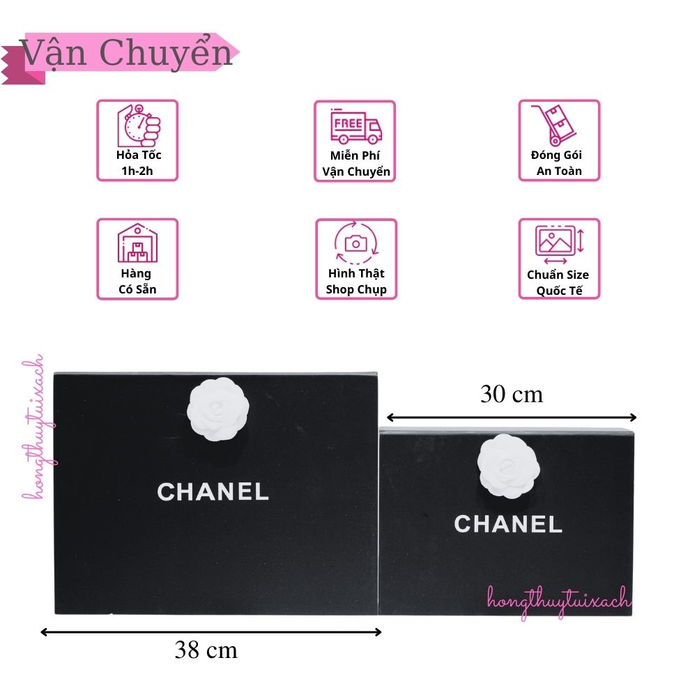 Bộ Hộp Nam Châm CN Đen Hoa Cao Cấp , Hôp Giấy Quà Tặng CN Đen Hoa  Nguyên Bản [Có sẵn]