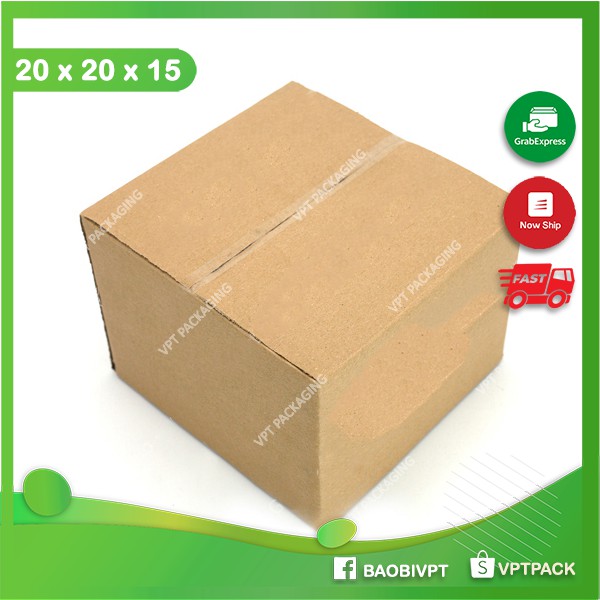 [RẺ VÔ ĐỊCH] 20x20x15 Hộp carton, thùng bìa giấy cod đóng gói hàng