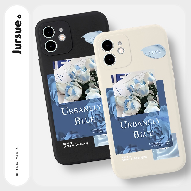 Ốp lưng JURSUE mềm viền vuông dễ thương đẹp cho iPhone 13 12 11 Pro Max SE 2020 X XR XS 8 7 ip 6S 6 Plus Y2041