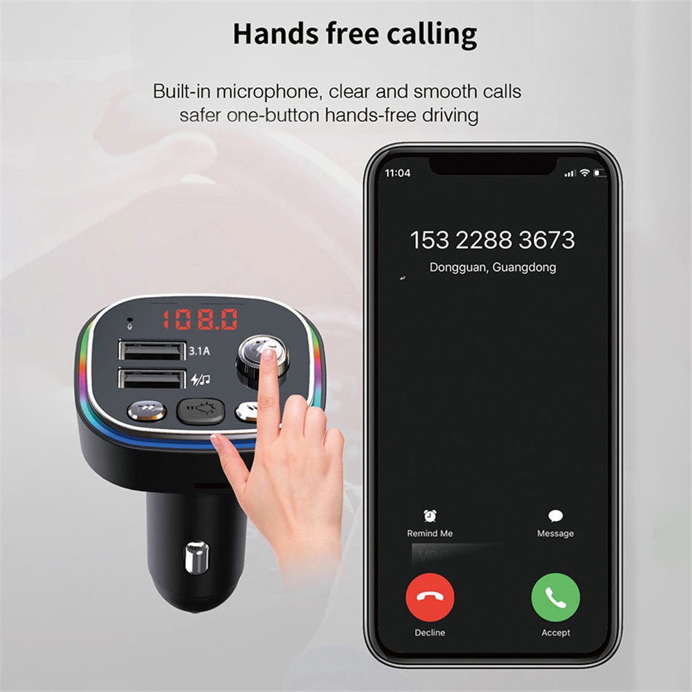 Bộ Sạc Xe Hơi USB 3.1A FM Bluetooth 5.0 Chuyên Dụng Tiện Lợi