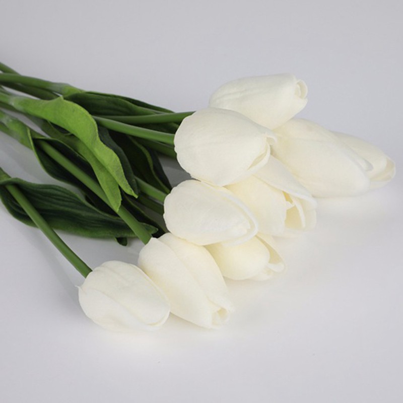 10 Cành Hoa Tulip Nhân Tạo 35cm Trang Trí Nhà Cửa