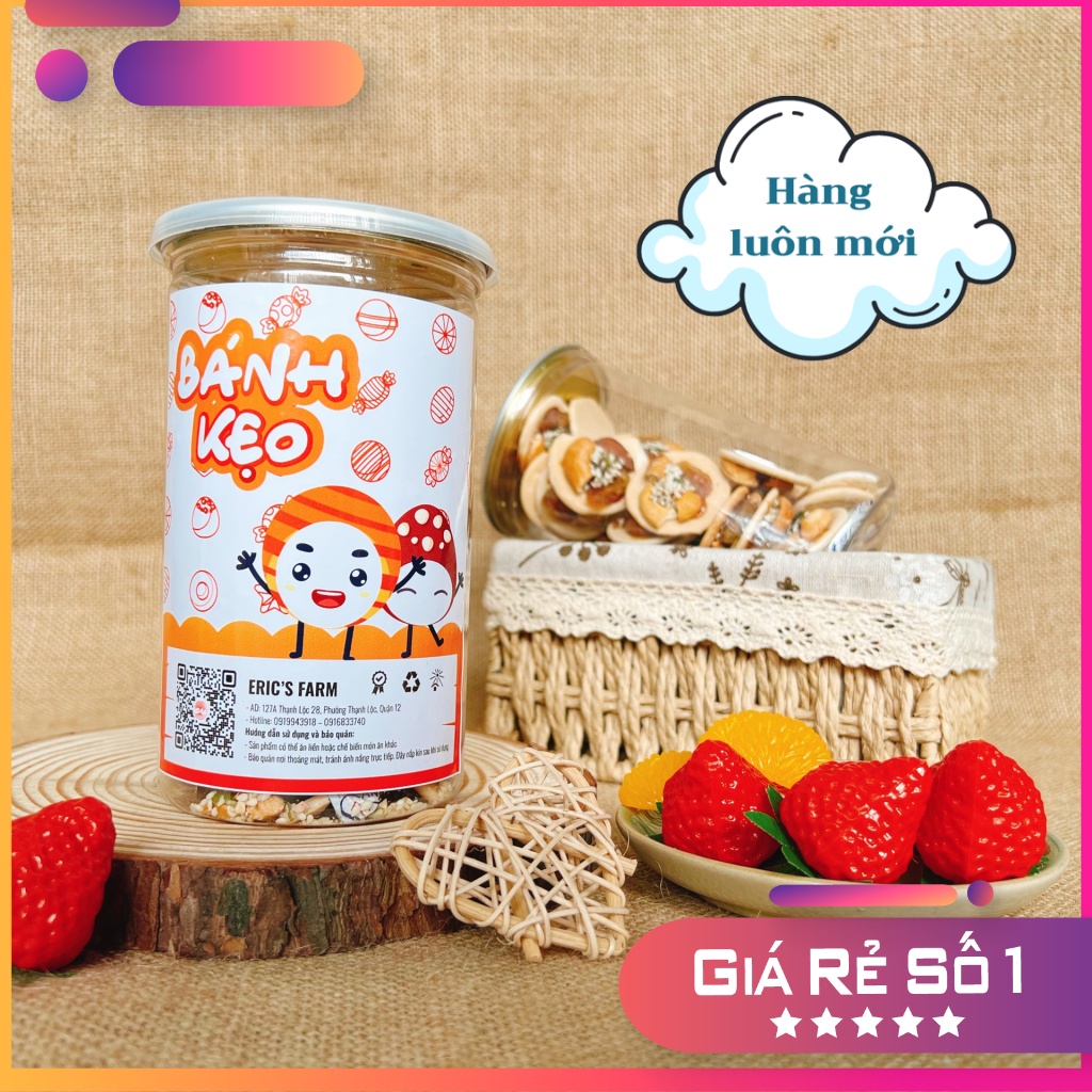 Bánh đồng tiền mix hạt dinh dưỡng 300g (Điều, hạnh nhân, bí xanh, nho khô, mè trắng) ăn vặt Eric's Farm giá rẻ