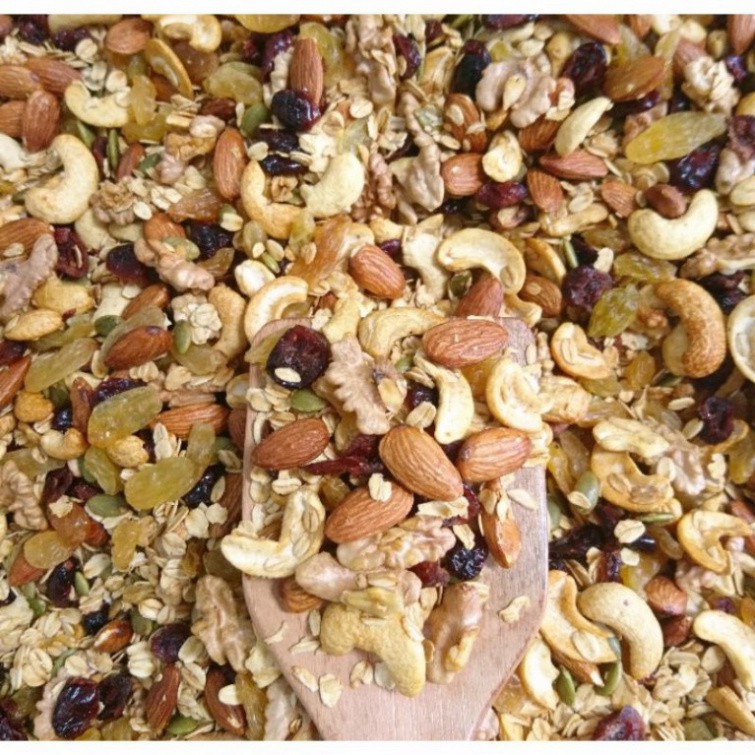 SB2209 500GRAM NGŨ CỐC GRANOLA HANDMADE (NGŨ CỐC ĂN KIÊNG, ĂN SÁNG,NGŨ CỐC NGUYÊN HẠT,HẠNH NHÂN,ÓC CHÓ,HẠT ĐIỀU,HẠT BÍ,K