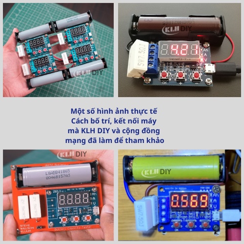 Máy kiểm tra test dung lượng pin Li-ion, Mạch đo pin Lithium 18650 và ac quy chính xác cao - KLH DIY