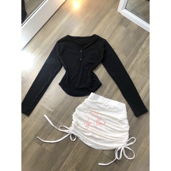 Áo thun body tay dài len tăm 1 túi