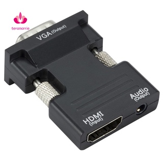 Bộ chuyển đổi HDMI sang VGA 3.5mm nhỏ gọn 1080P với dây cáp đầu ra âm thanh