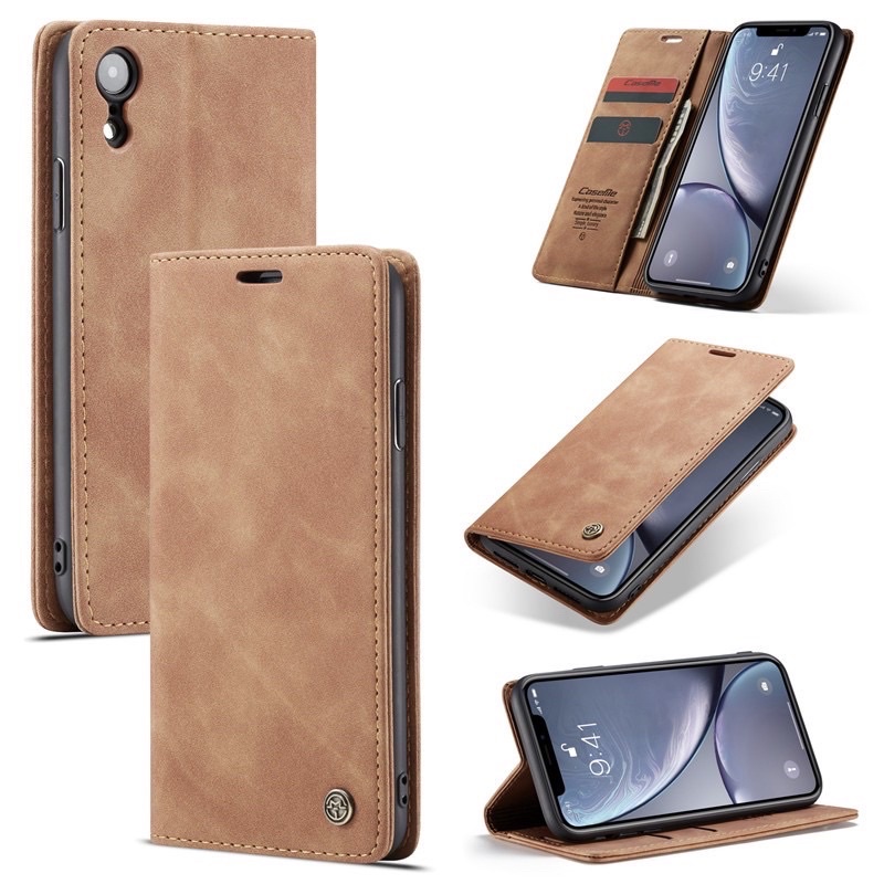 Bao da điện thoại CaseMe  thiết kế nắp gập kiêm ví đựng thẻ và giá đỡ cho for iPhone 6/7/8/SE-Ip XR- Ip 11 promax