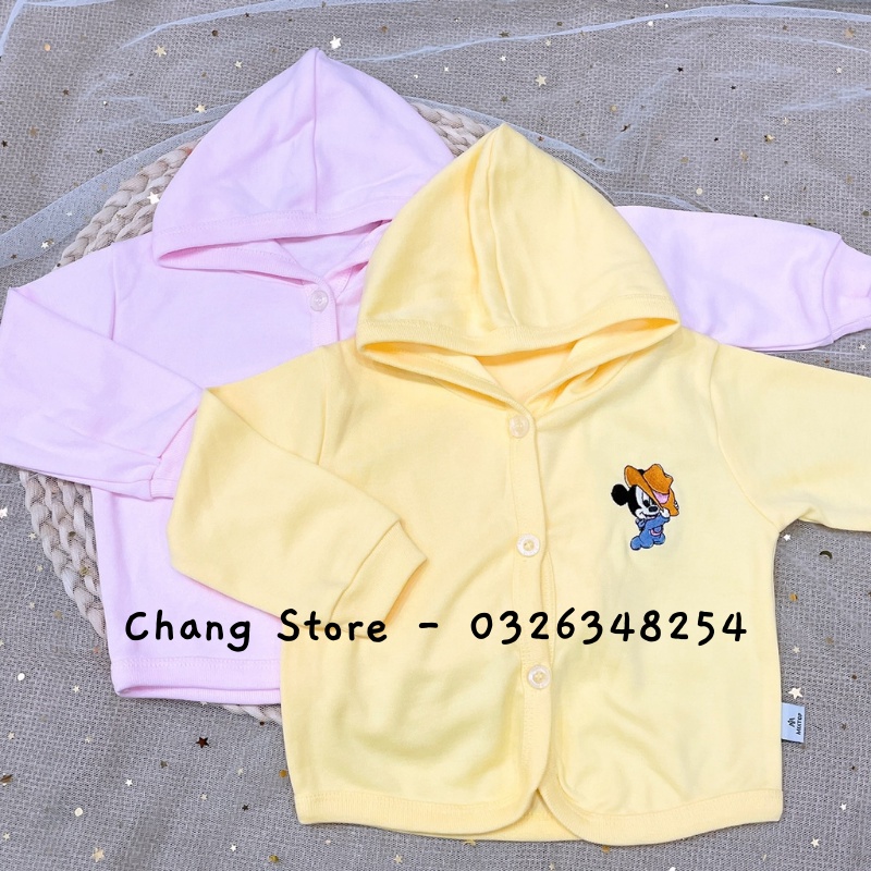 Áo Khoác Nỉ Có Nón Màu Minh Anh Cho Bé 100% Cotton