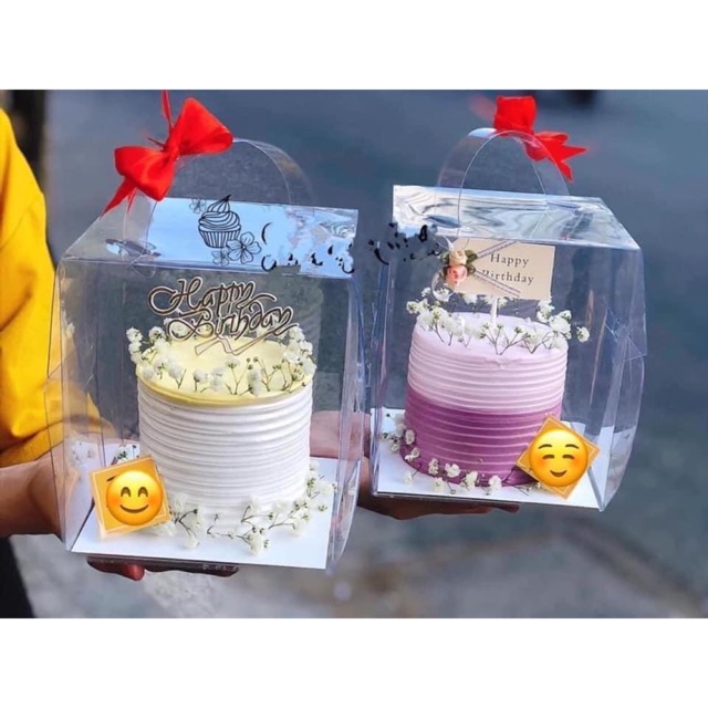 Hộp mica mini đựng bánh sinh nhật