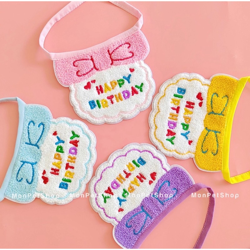 Set mũ + yếm cổ sinh nhật cho chó mèo
