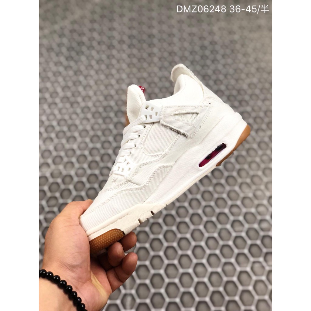 Jordan 4th generation Air Jordan IV AJ4 retro Levis Levis joint breathable canvas sports casual basketball shoes Sports Running Shoes