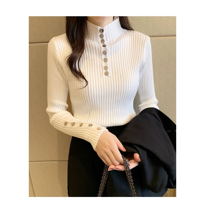 Áo Sweater Cổ Lọ Dáng Ôm Phong Cách Hàn Quốc Thời Trang Thu Đông Mới Cho Nữ