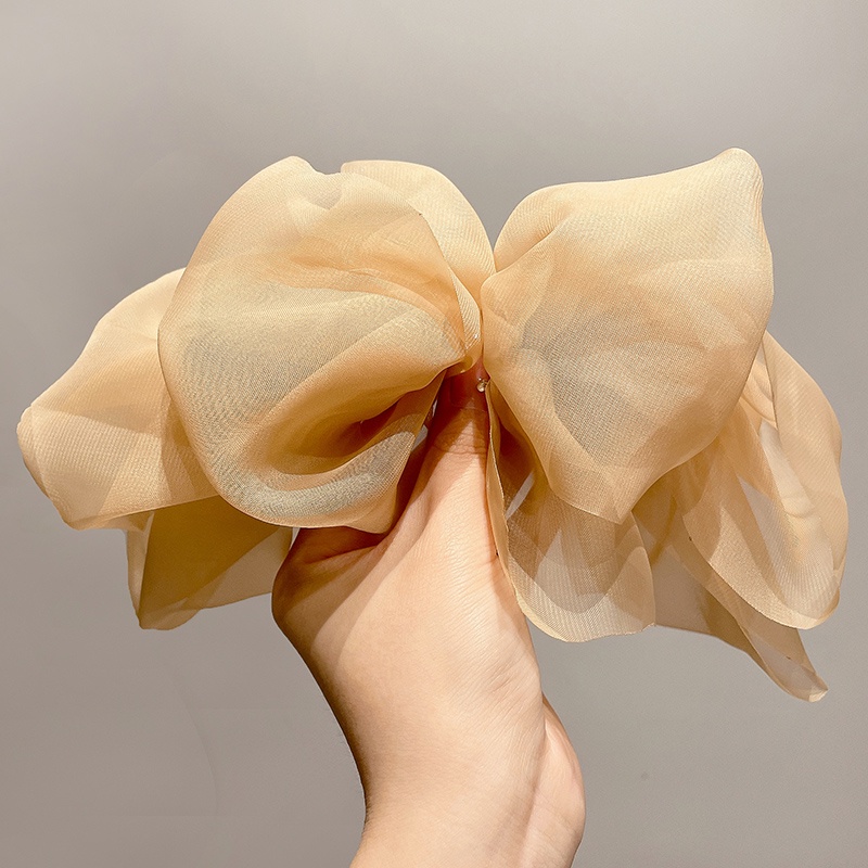 Kẹp Tóc Hình Nơ Chất Liệu Chiffon Kích Thước Lớn 2022 Mới Thời Trang Mùa Xuân Cho Nữ